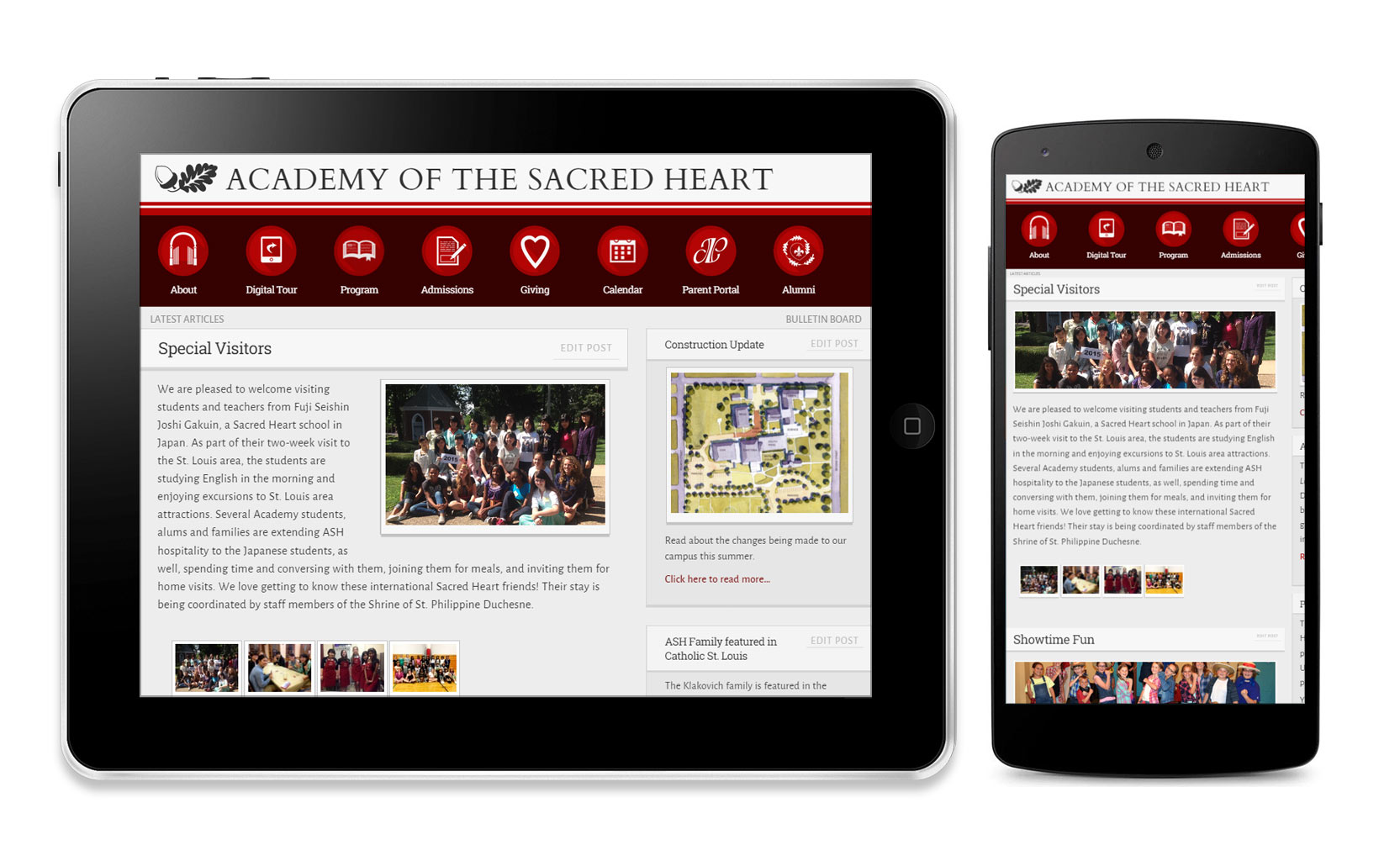 ash1818.org on landscape and portrait mobile devices